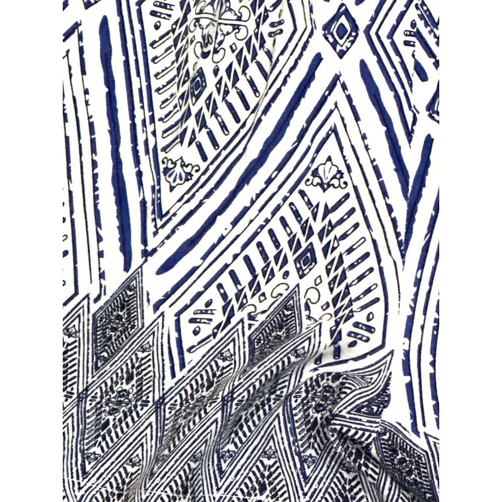 CCC Wide Leg Summer Romper Sleeveless Blue White Casual Geometric Print Size Sm - Picture 3 of 3